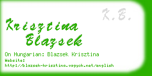 krisztina blazsek business card